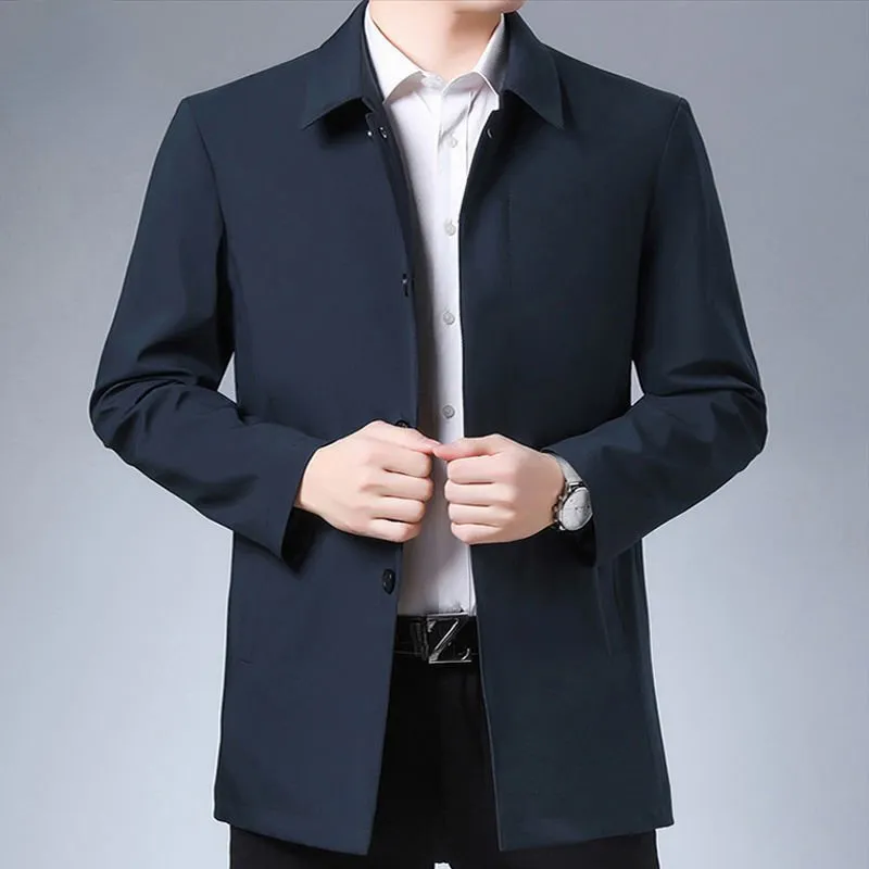2024 Top Quality Mens Casual Busin Lapel Windbreak Monterrain Jacket Solid  Color Mid Length Trench Coat By N8G2# From Narutos, $42.63 | DHgate.Com