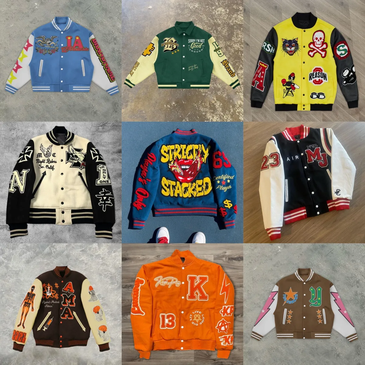 New Y2K European American Vintage Pattern 3D Printed Jacket And Coat Men Street Hip Hop Loose Joker Baseball Uniform_voghion.com