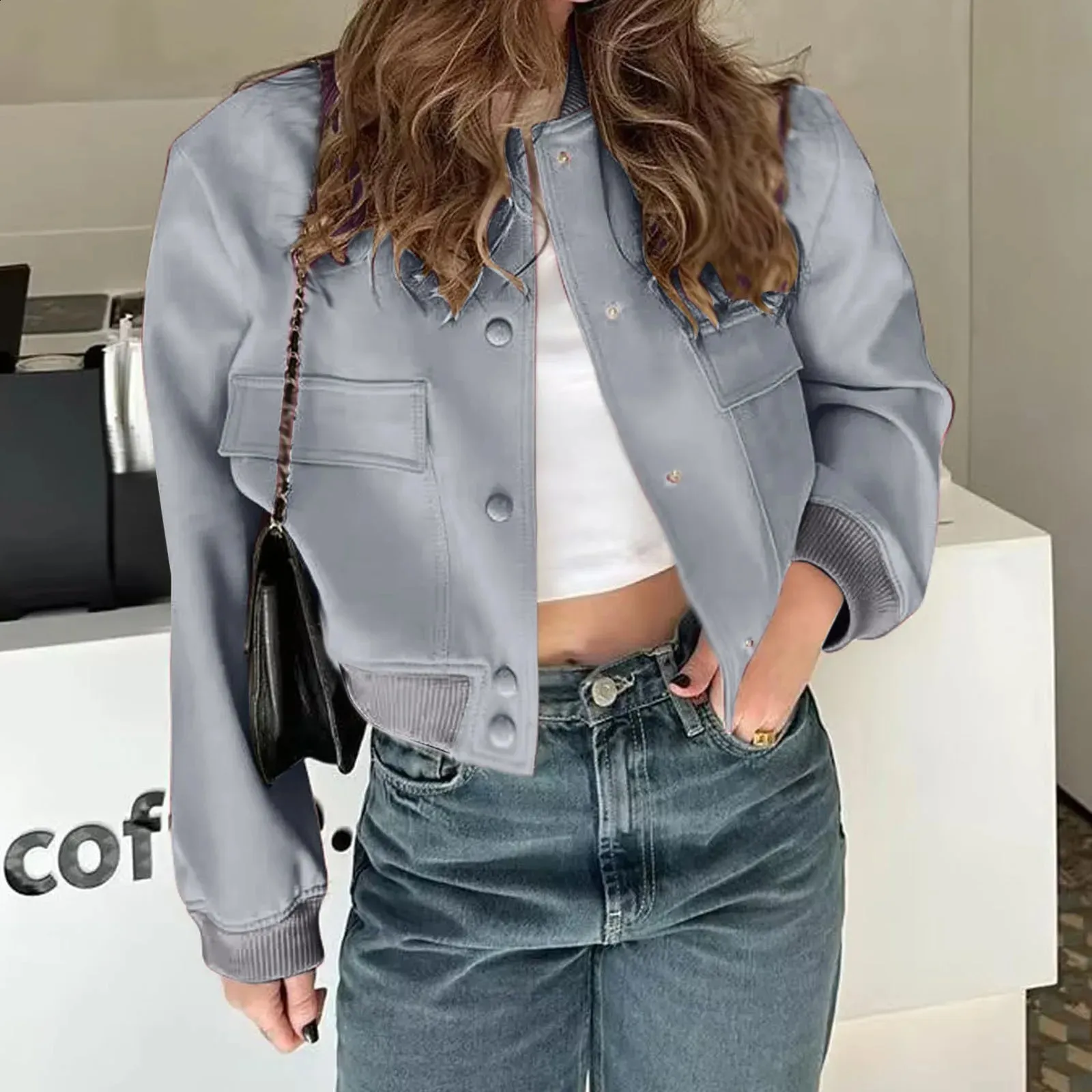 Streetwear Harajuku Style: Womens Retro Button Down Faux