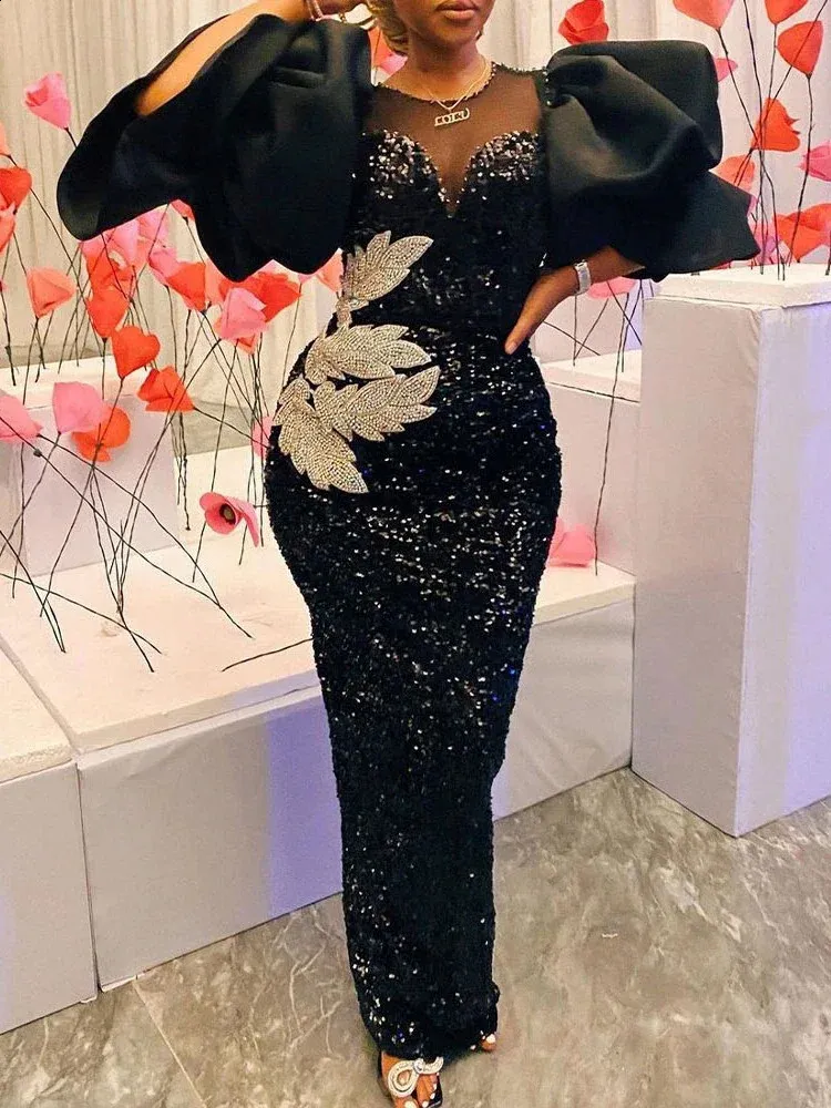 Women Sequined Shiny Black Long Dress Glitter... From Eshinestore, $43.05 |  DHgate.Com