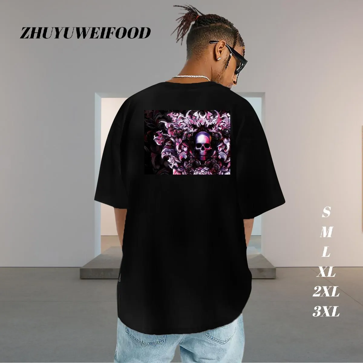 Camiseta De Algodón Transpirable Para Hombres |Camiseta Gráfica De - Main Image