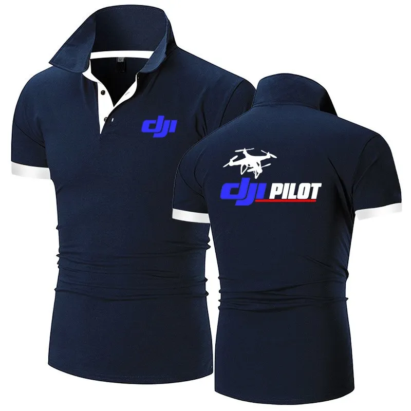 dji Profial Pilot Dre 2024 Summer New Men Lapel Anti pillin Polo Shirt Short Sleeve Casual Busin Fi Slim Fit Tops 15SN