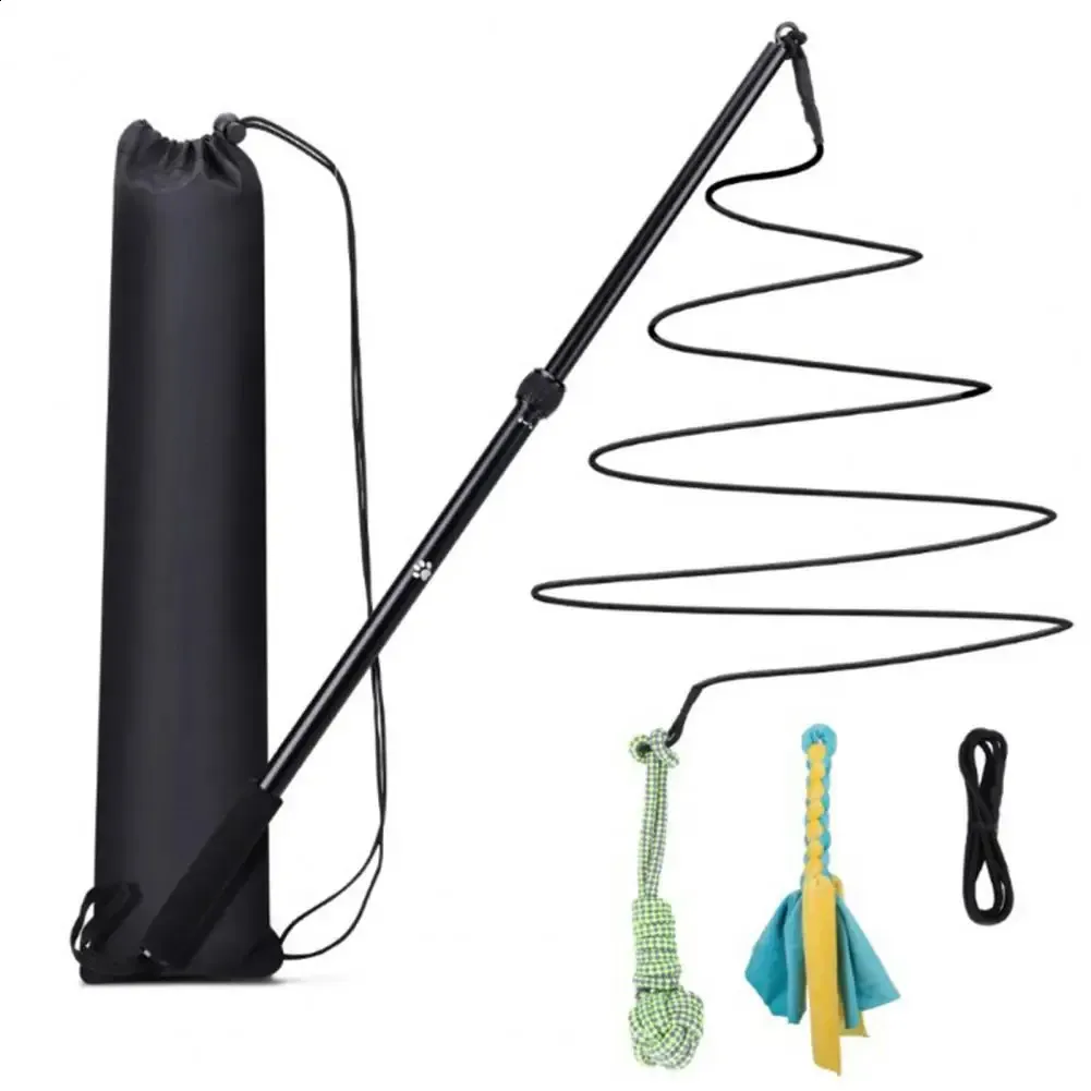 Baguette Flirt Pour Chien XPEX - Tige Extensible 88,9 Cm - 2 Jouets à Mâcher - Jouet Interactif Extérieur - 4