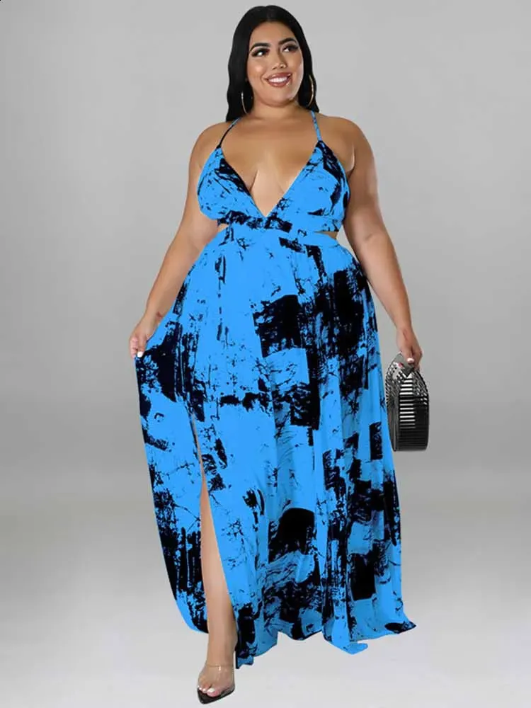 Elegant Halter plus size dress with Backless and Spaghetti Straps for Women - Wholesale Bulk Drop (240814)