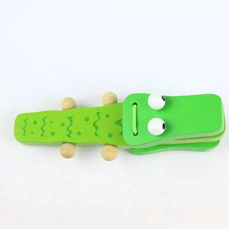 Kids Castanets - Wood, Lightweight Crocodile Hand Finger Castanets | Rhythm Clap Board, Educational Musical Instrument, Percussion Toy For Kids, Children, Adults, Music Learning