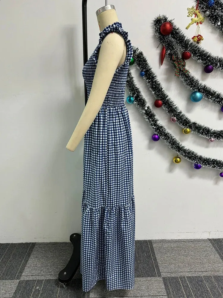 Sleeveless Maxi Dress Print Plaid: Womens Casual... From Mysticastore,  $19.38 | DHgate.Com
