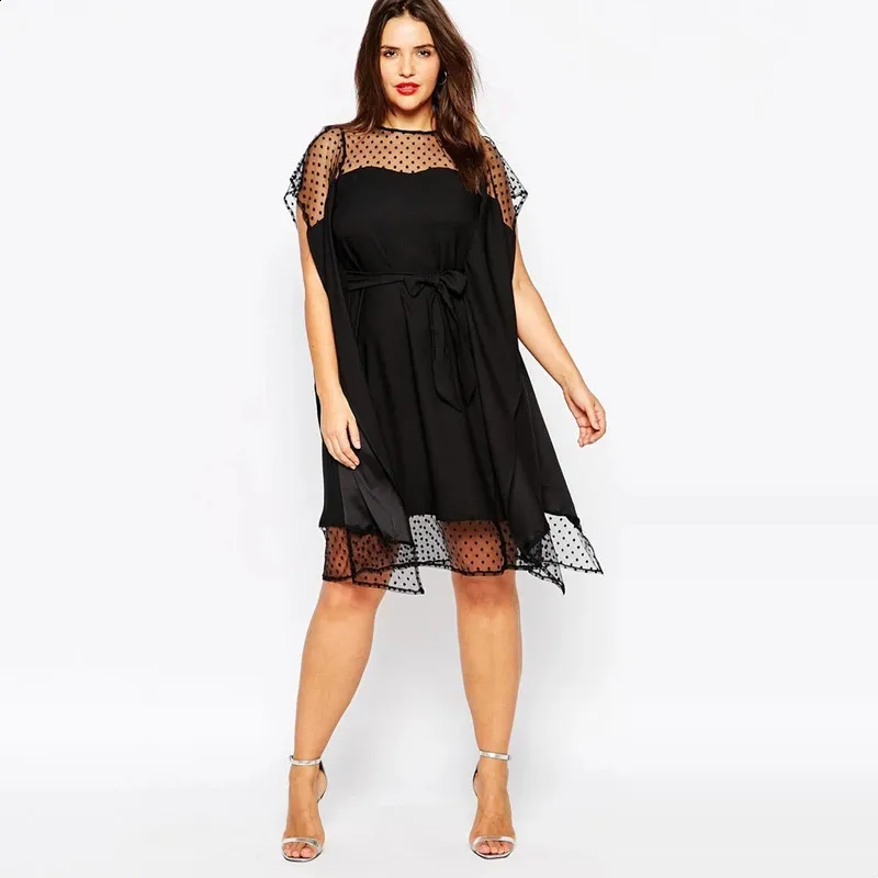 Plus Size Mesh Dot Print Dress Womens Elegant Party... From Mysticastore,  $28.81 | DHgate.Com
