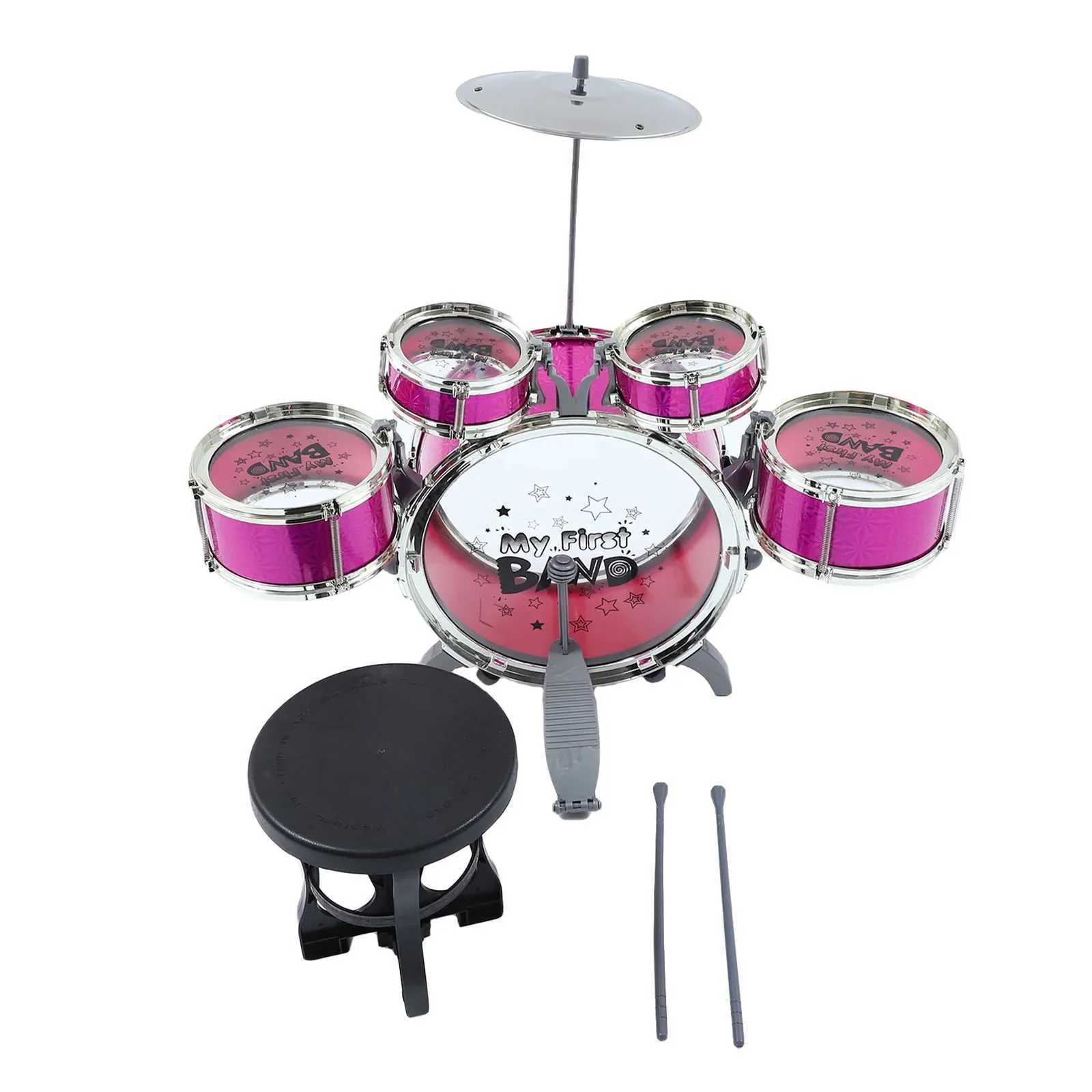 Percussion Toys: Kids Simulated Jazz Drum Set With Toy Drum Sticks