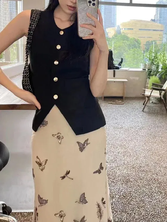 DHgate.com:Minimalist Style Womens Viscose Black Waistcoat DHgate.com:Minimalist Style Womens Viscose Black Waistcoat