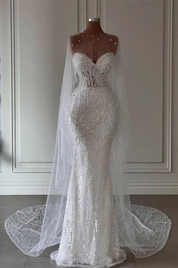 chinese dress ladies Strapless Sleeveless Long Chiffon Bridal Beach Wedding Dresses – Angrila