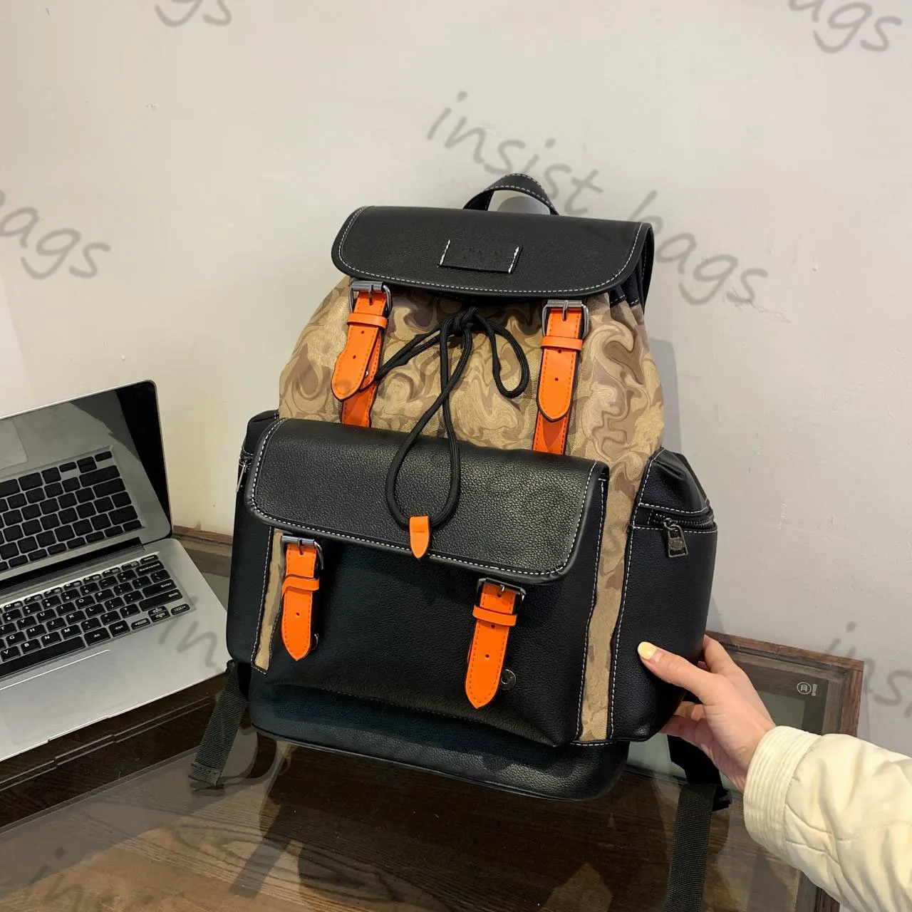 Luxury Leather Backpack - Designer School & Laptop Bag with  display picture 1