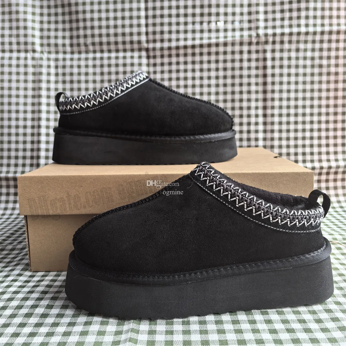 Slippers met bont zwart hotsell