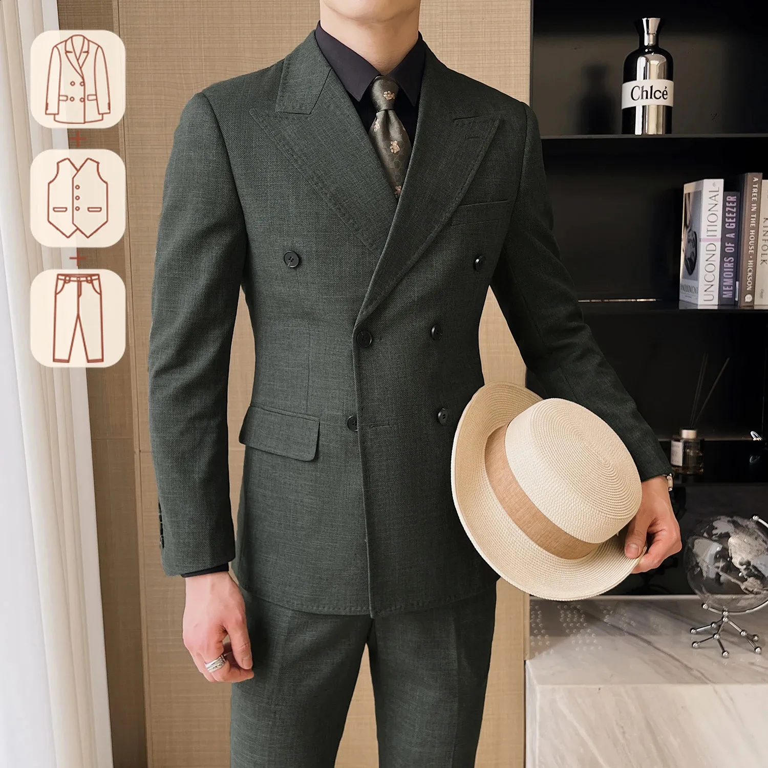 apartment three クラシックダブルブレストブレザー apartment three クラシックダブルブレストブレザー