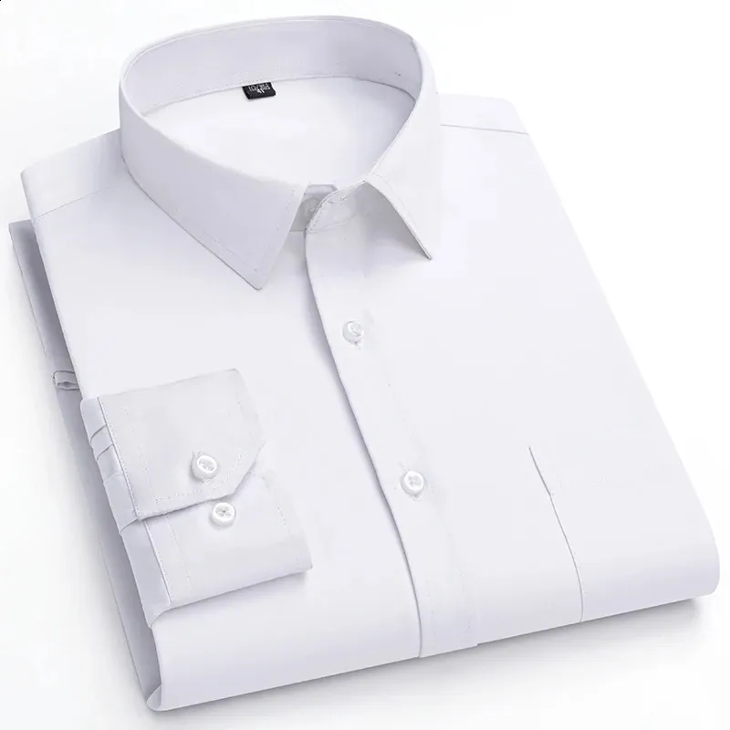 J.VER Men's Stretch Dress Shirt - Long Sleeve Wrinkle-Free Formal Business Shirt, Solid White Button Down, Size 3XL - View #12
