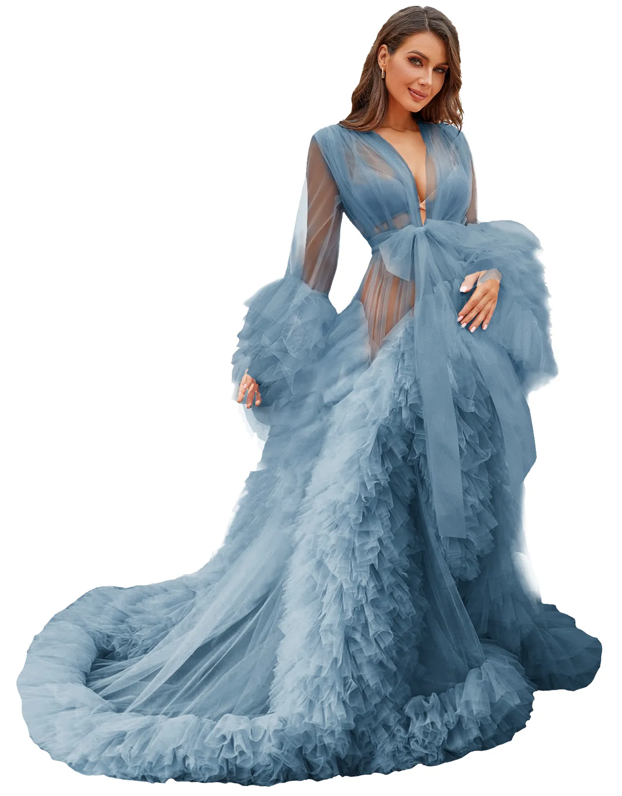 strapless open back dress Off Shoulder Pearls High Quality Ivory Long Sleeves Open Front Maternity  Gown Prom Dresses Yewen – yewendress