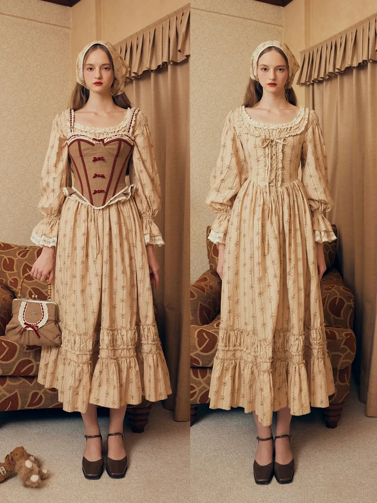 ジプソフィア　Healthy Dress Vintage Corset Dress, Spring Corset Dresses: Womens Elegant