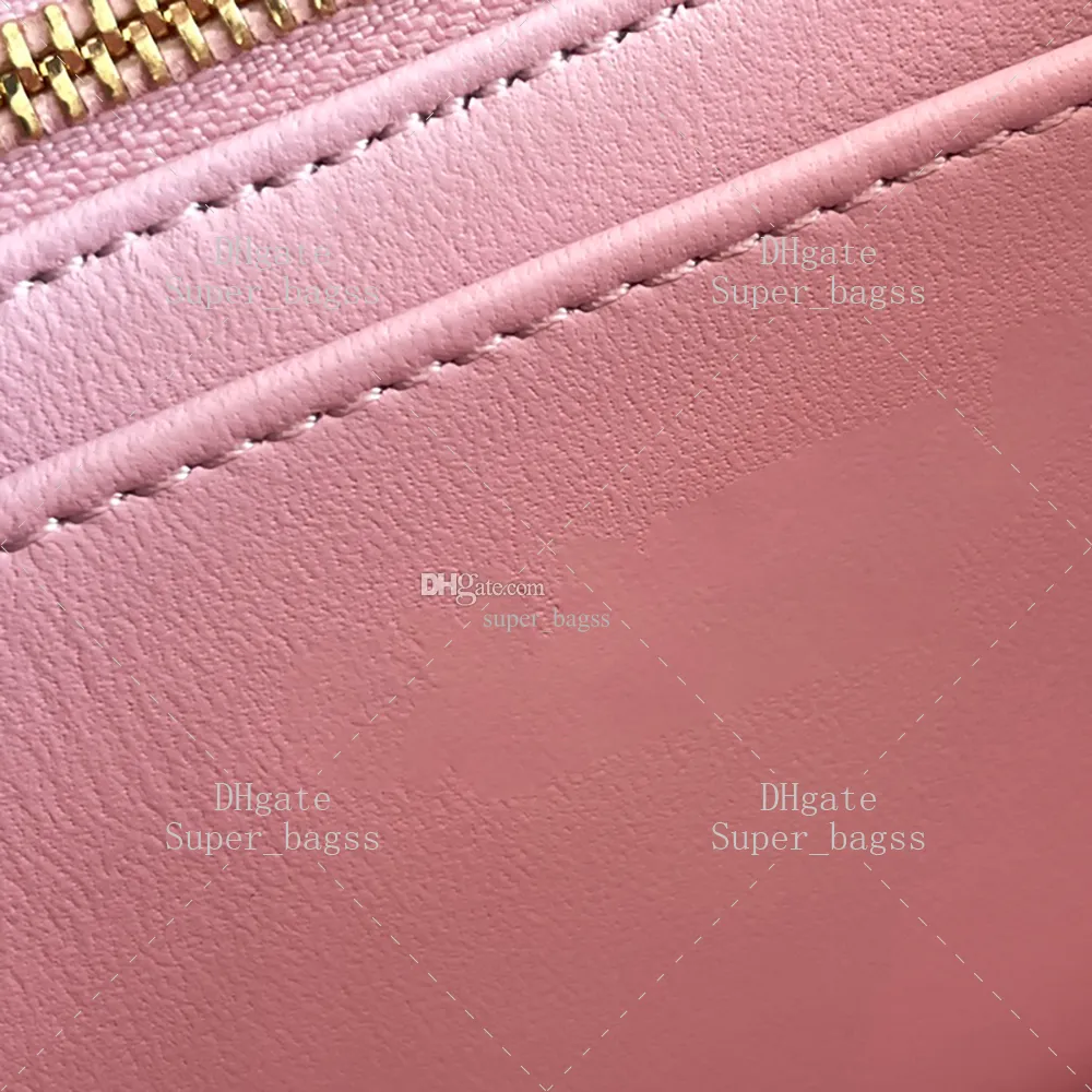 Luxury Designer Gold Flower Chain Pink Leather Shoulder Bag
