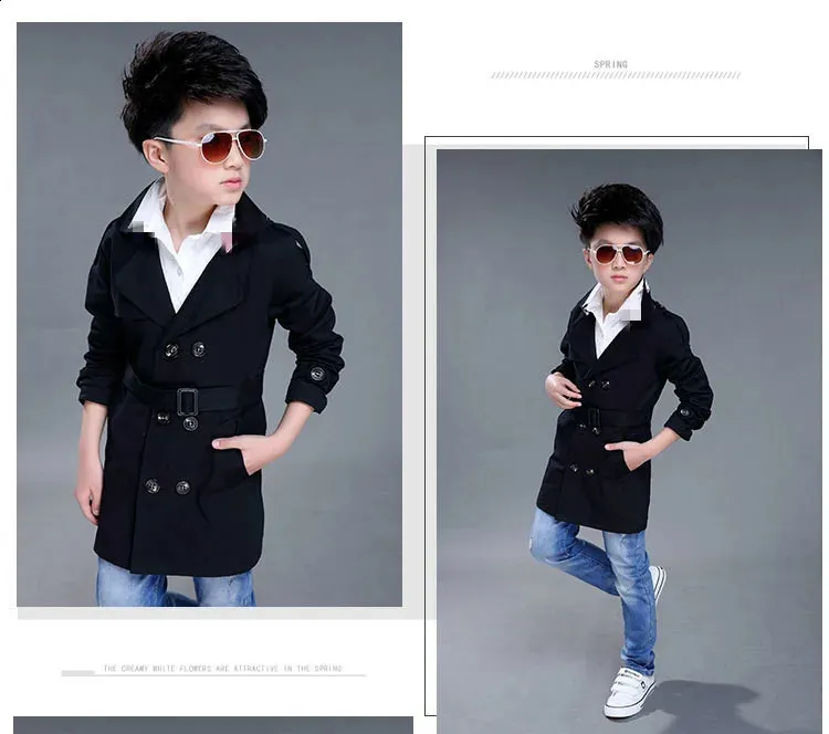 DHgate.com:Kids Trench Coat - Water-Resistant Long