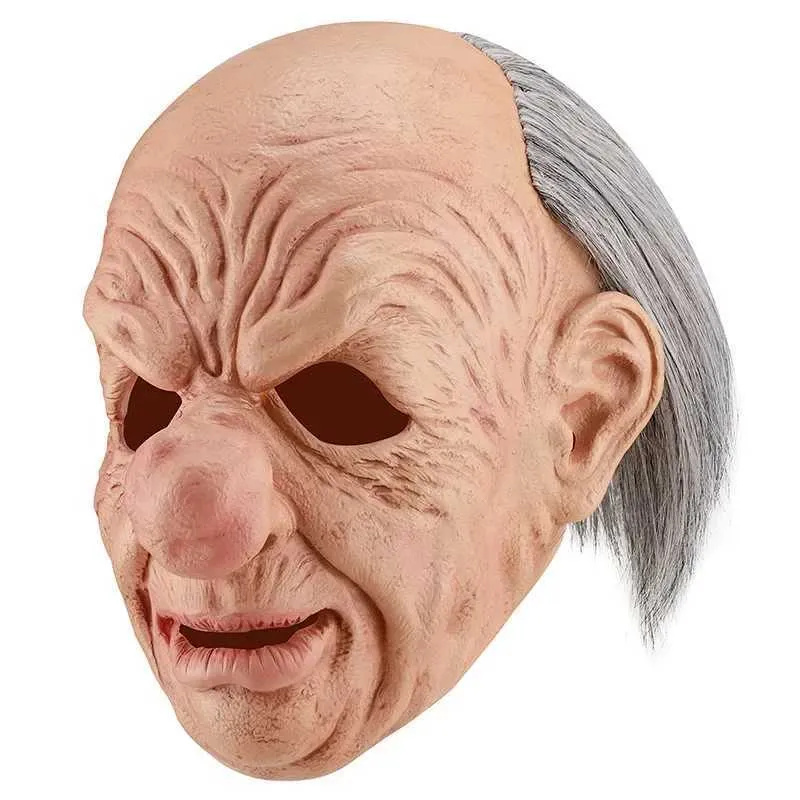 Masque Vieil Homme Réaliste En Latex - Masque Halloween Effrayant, Cosplay, Accessoire Fête, Déguisement