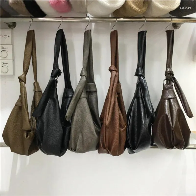 Sac à Main Vintage En Cuir PU - Fourre-tout Décontracté Pour Femme, Couleur Unie, Quotidien