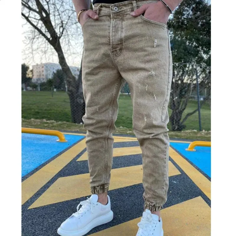 Harajuku Cargo Cotton Scratched baggy jeans for Men - Casual
