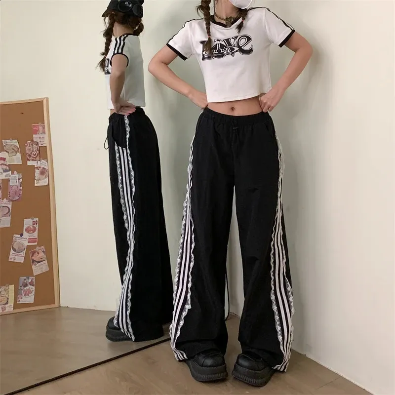 High Waist Wide Leg Pants Trousers - Womens Black Gothic