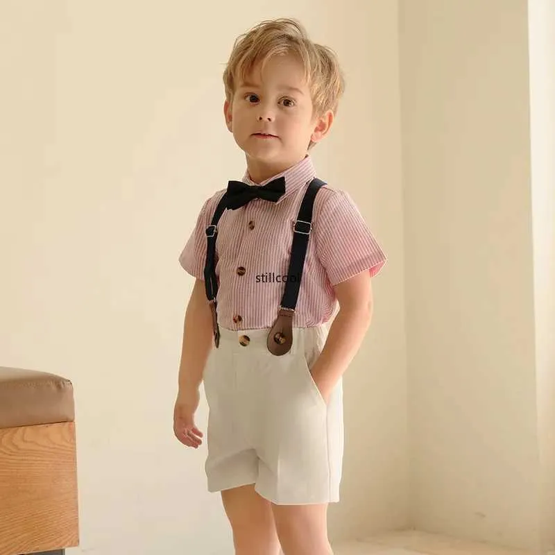 Baby Boy Suit Set: Spring Striped Suspender Outfit for Birthday, Weddings  Shop Now!