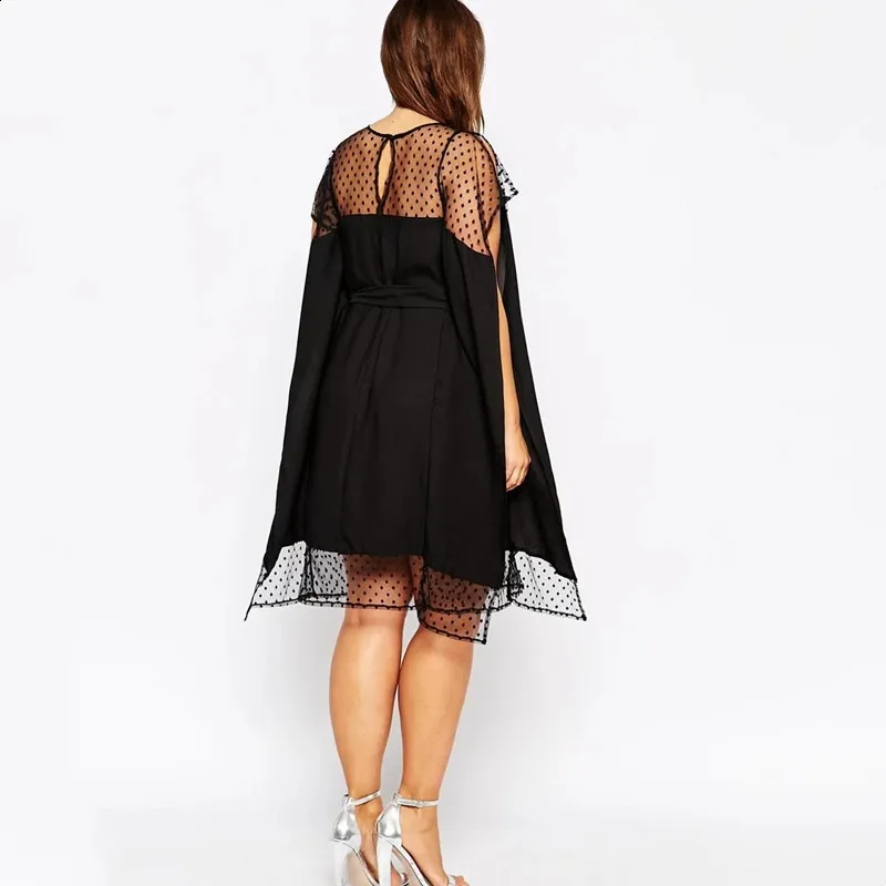 Plus Size Mesh Dot Print Dress Womens Elegant Party... From Mysticastore,  $28.81 | DHgate.Com