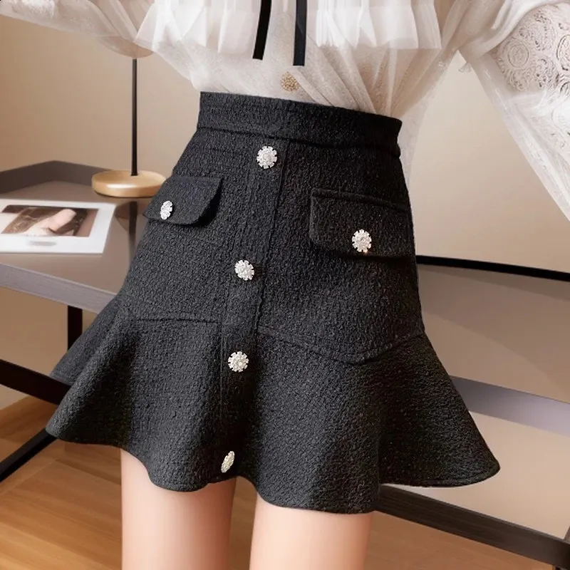 【MOILLY】Tweed Cancan Frill Skirt Tweed Frill Skirt - Shebby