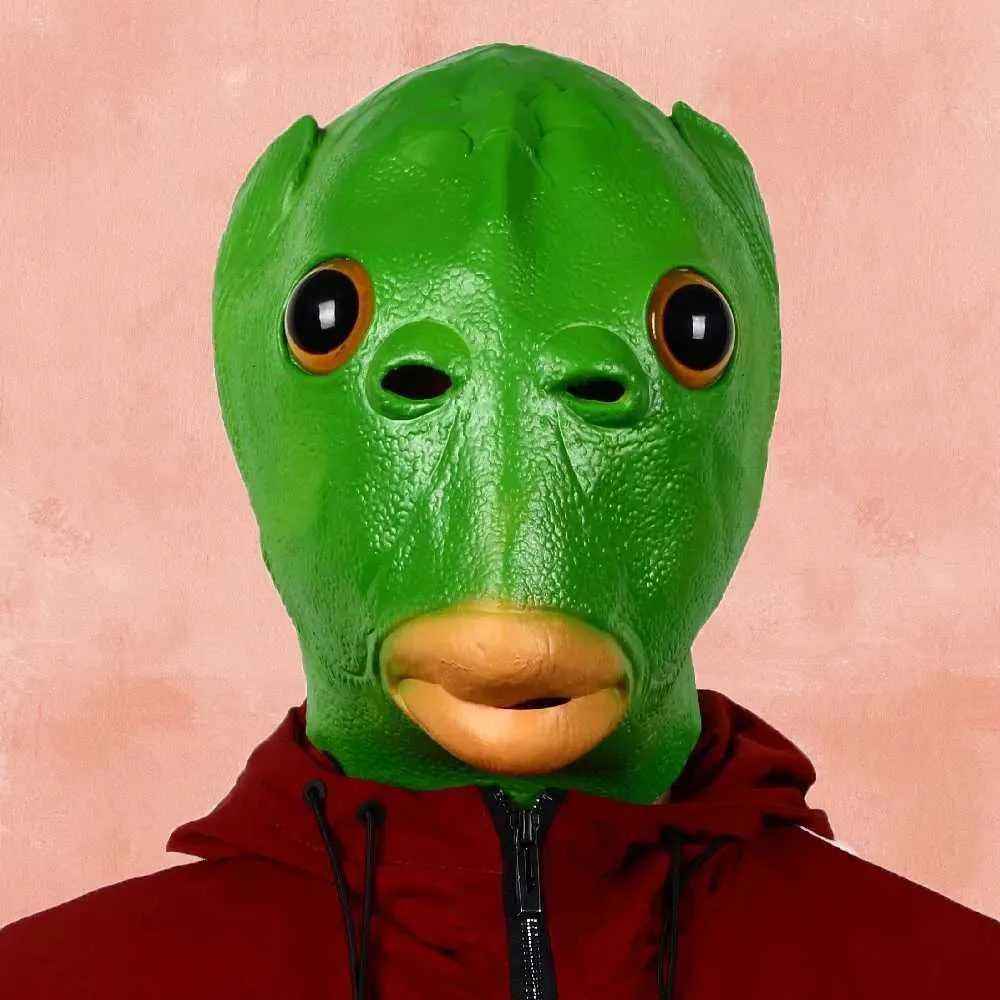 Green Fish Head Costume Mask - Premium Quality Latex Monster Headcover -  Shop Now! from Dhgate Party Masks - price 16.87, image size:1000x1000
