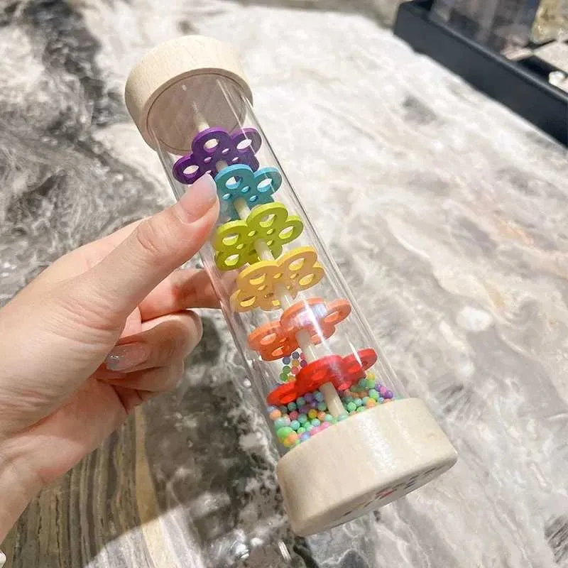 Rainbow Hourglasses Rainmaker Rain Stick Raindrop Sound Musical Toy For Kids Portable 40cm