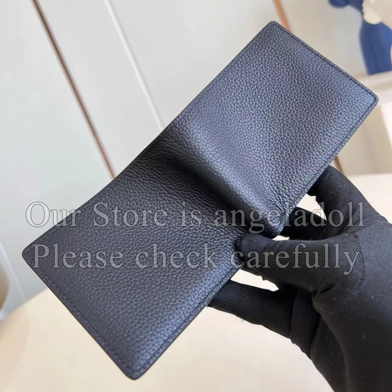 ☆ DHgate 코인 지갑 카드 슬롯이있는 검은 가죽 지갑 디자이너 그레이드 카우 히드, 11.5cm | 신상품 바로 구매