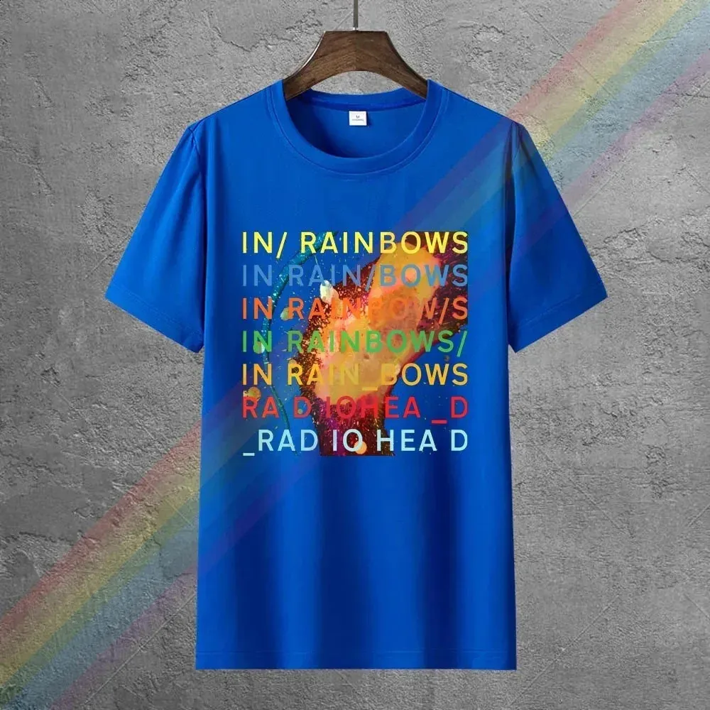 Black Cotton Radiohead In Rainbows Rock T-Shirt for Men - S
