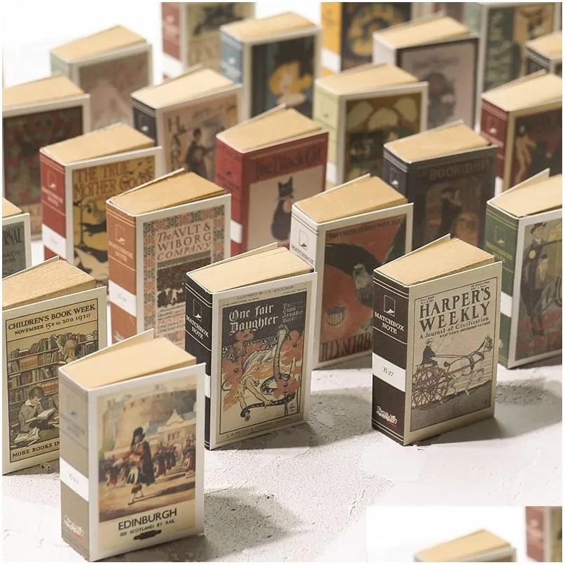 Vintage Cartoon Mini Memo Pad: Matchbox Style Non-Sticky Notepad for ...