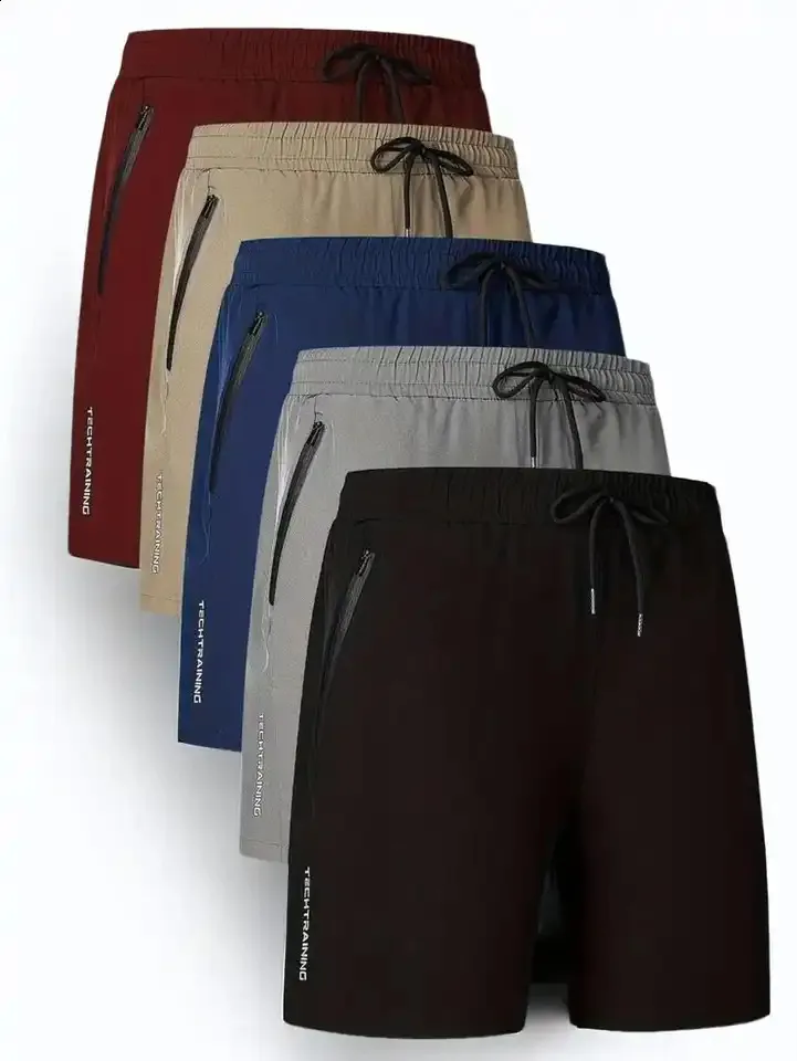 Short De Sport Homme Bsrpolry - Léger, Respirant, Séchage Rapide, Avec Poches Zippées