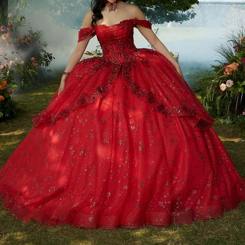 burgundy mexican dress Burgundy Mexican Quinceanera Ball red Ball gown Dress with 3D Butterfly Lace Applique and Beading Corset