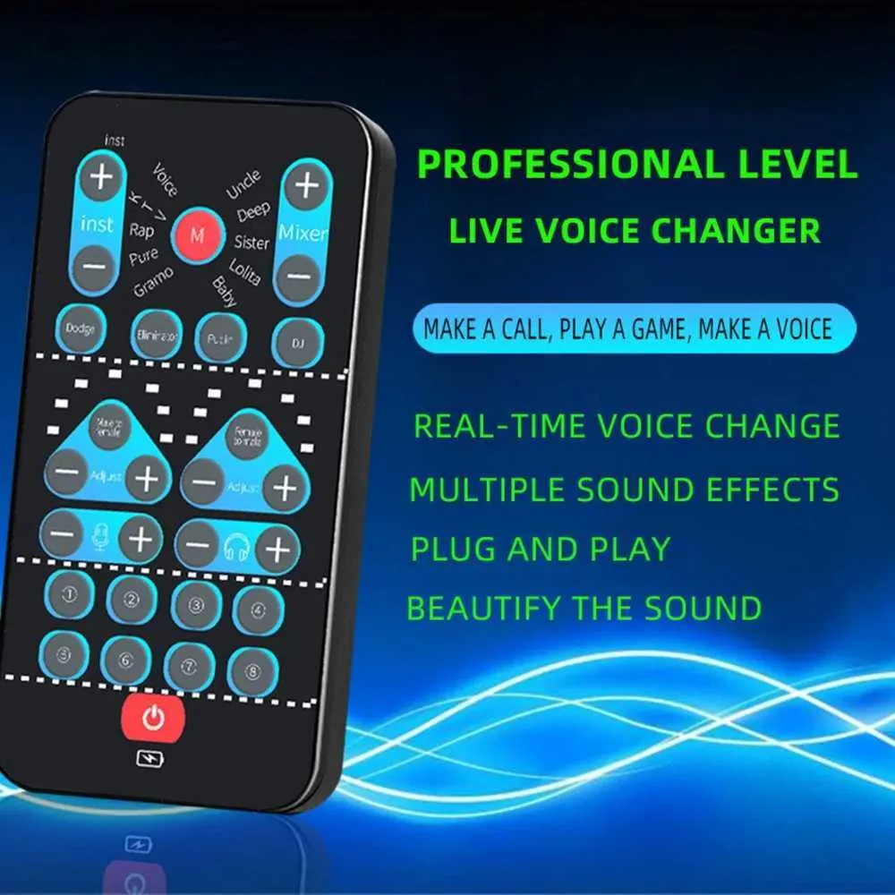 Mini Voice Changer M10 Professional Live Sound Card, Male to  Female/Female to Male, Mobile/PC Gaming, Multi-Mode Audio Effects B240815