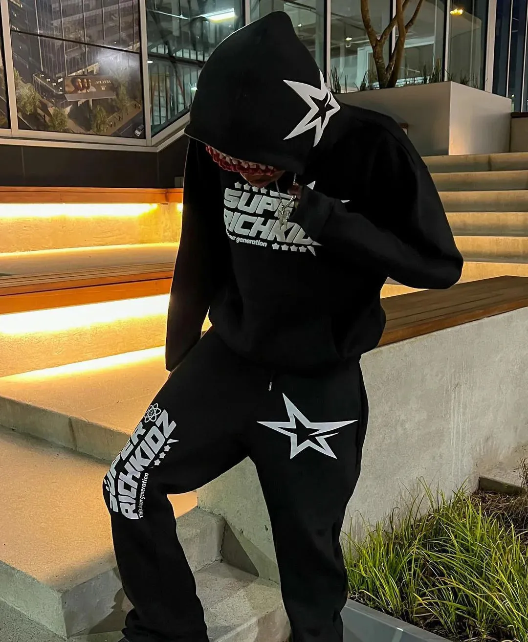 Y2k Hoodie 2000s Street Harajuku Bubble Letter Printed Long Sleeve
