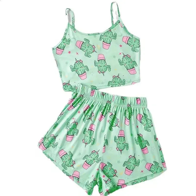 Damen Cactus Print Pyjama Set Shorts Short Tank... Von 9,05  | DHgate