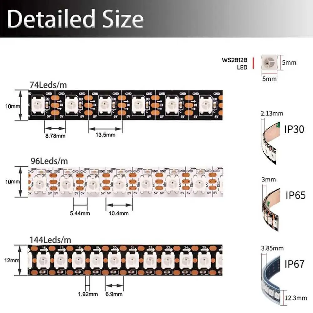 Addressable RGB LED Strip: DC5V WS2812B, Individually Controlled Pixels,  Shop Now! from Dhgate LED Strips - price 15.02