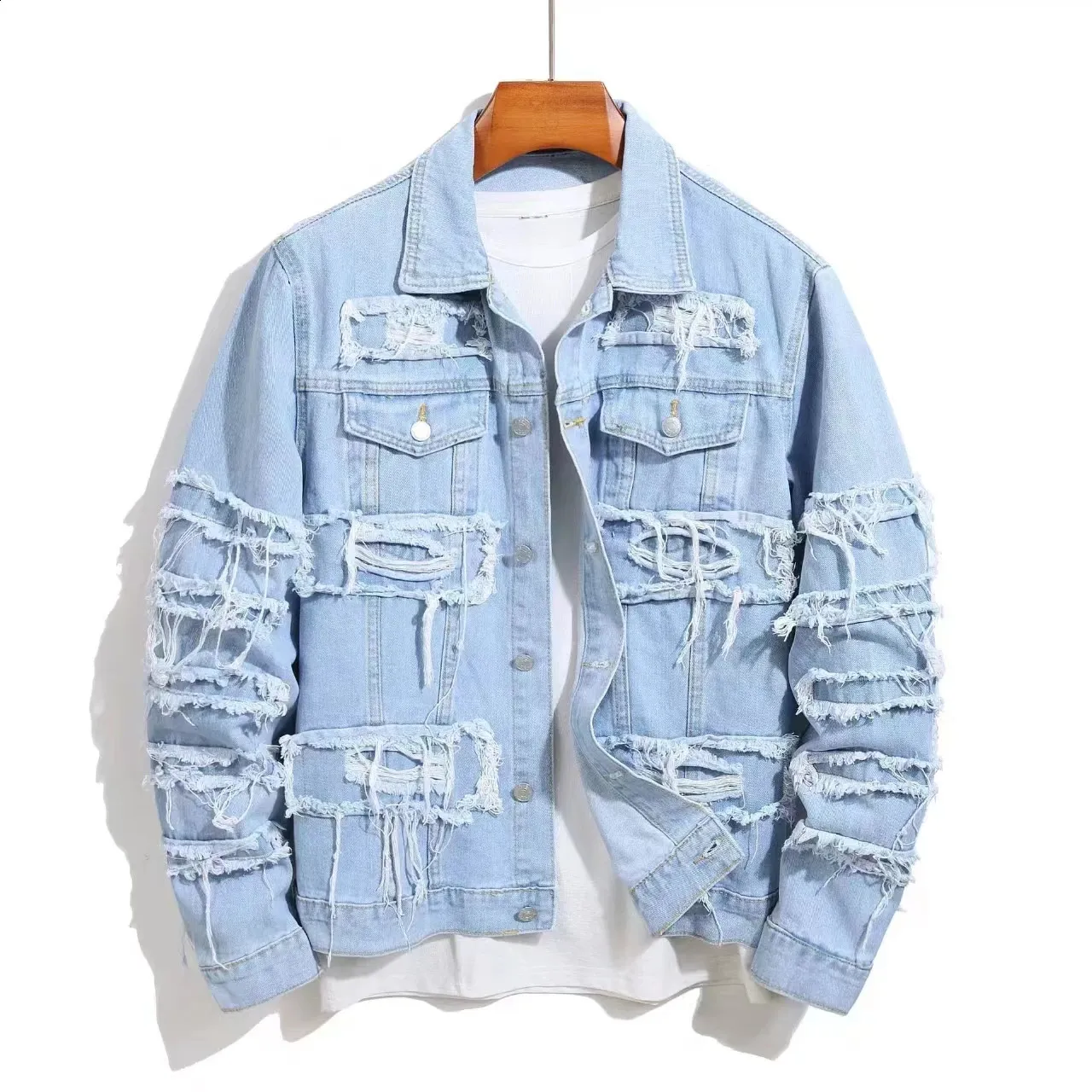 ジャケット・アウター Hand-Ripped Denim Jacket [extrm-fit] Hand-Ripped Denim Jacket [extrm-fit]