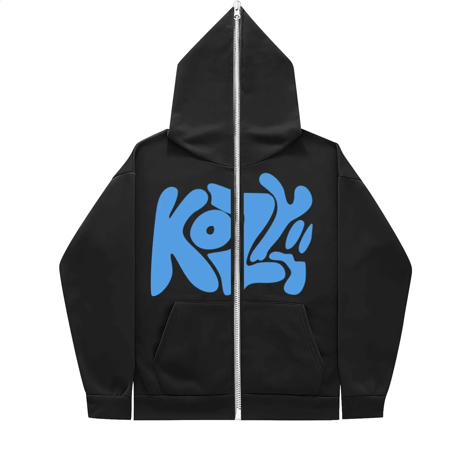 2024年新作入荷 Printed Alphabet KOZY Zipper Coat Casual - hoodie fox white その他