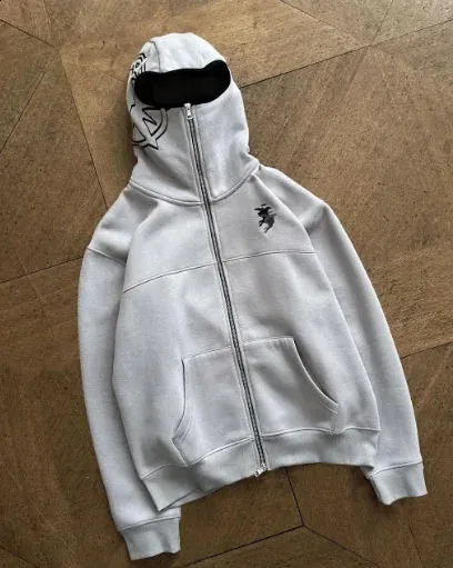 Embroidered Flower Hoodie - Stylish Zipper Sweatshirt