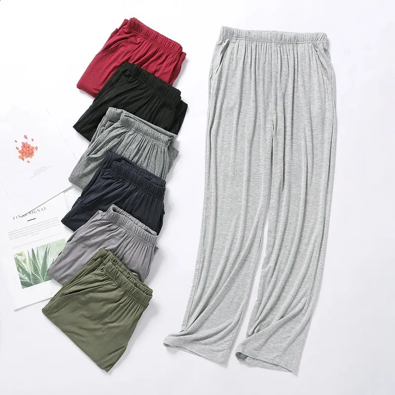 Men's Formal Bootcut Acetate Capris Sleeping Pants 4XL Summer Modal ...