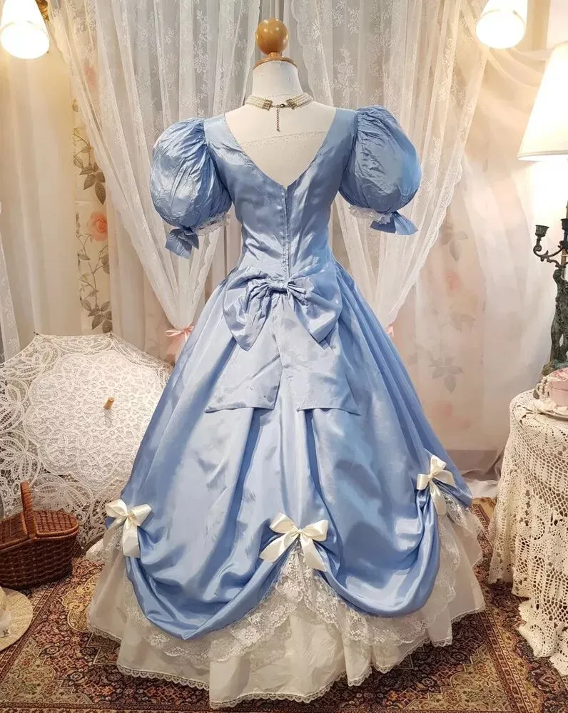victorian light blue dress The Elsie Dress in Victorian Blue Roses 2 / Victorian Blue Roses main image 0