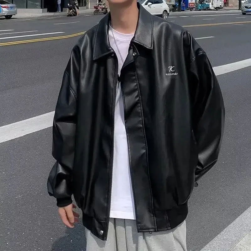 DHgate.com:Vintage Mens Faux Leather Jacket - Casual, Loose