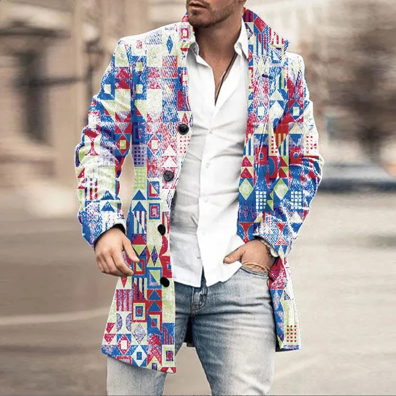 Harajuku Streetwear Retro Mens Plaid Button Long Jacket Men Harajuku Streetwear Retro Mens Plaid Button Long Jacket Men