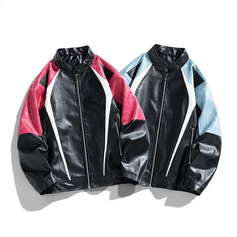 Mens Faux Leather Biker Jacket Stylish Motorcycle From