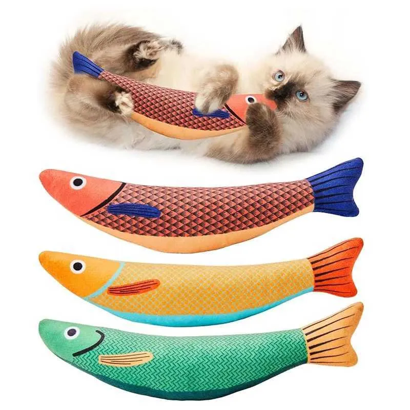 3 Pack Sardine Fish Cat Toys With Rattle Sound Silvervine 3-Pack