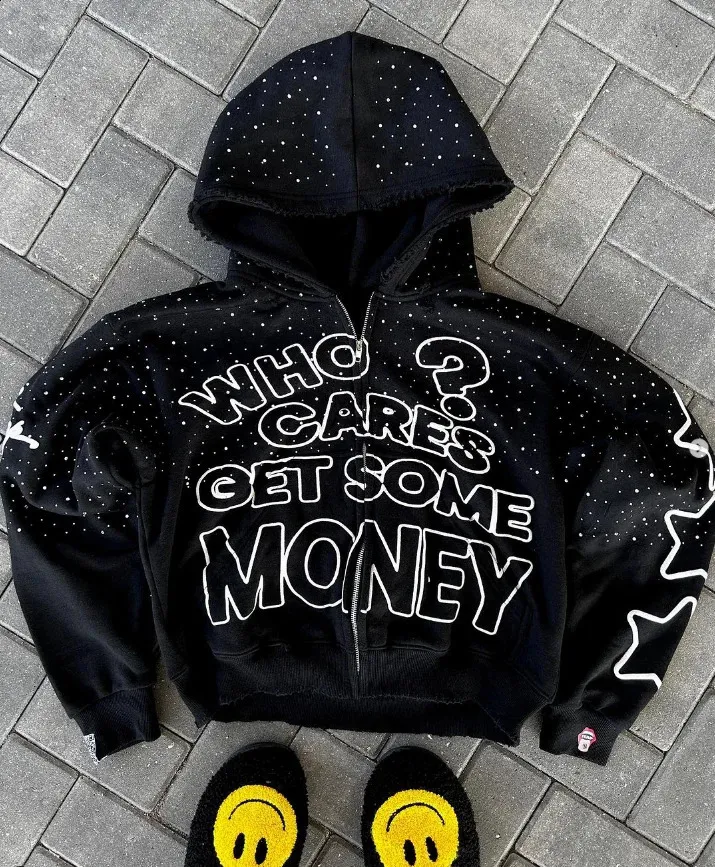 Embroidered Flower Hoodie - Stylish Zipper Sweatshirt